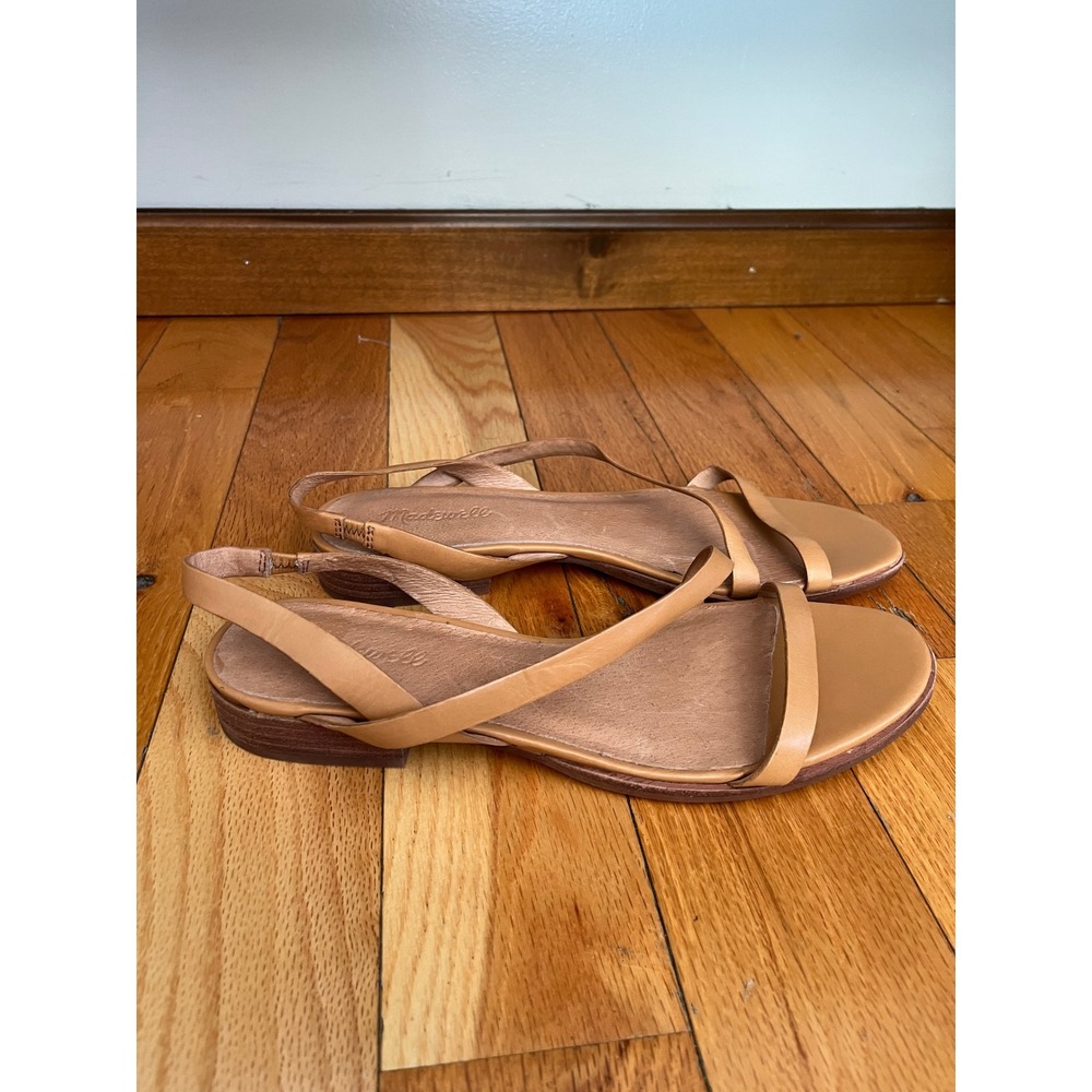 Madewell Tan Leather Strappy Slingback Sandals
